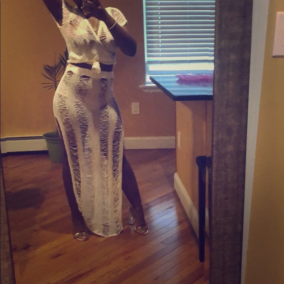jadore Fancy Dresses & Skirts - White two piece set jadore Fancy Dresses & Skirts - White two piece set